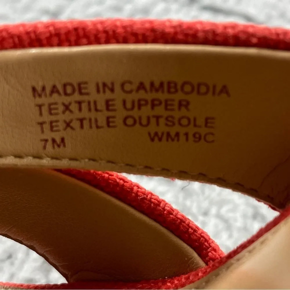 Michael kors berkley Espadrille Wedge‎ Canvas Slingback Womens Sandal Orange Zip - Picture 15 of 16